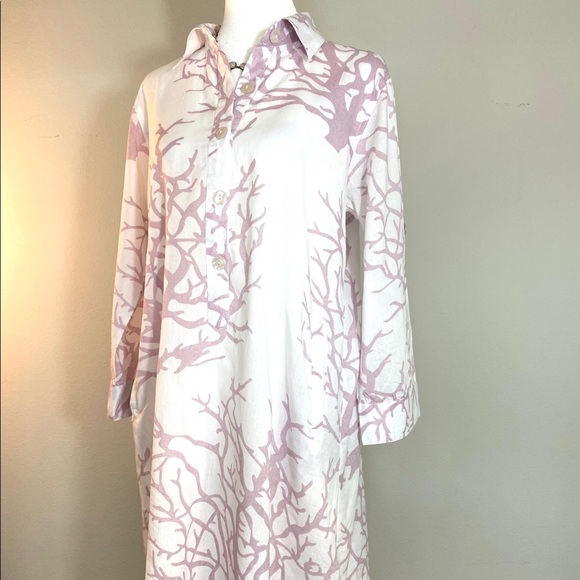 Funky People Coral Fan Print Pocket Dress - Picture 6 of 14